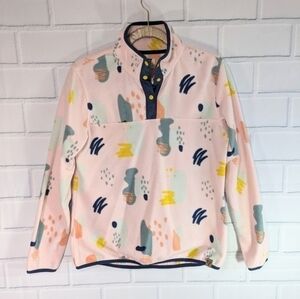 LIV Life Integrity Earth Pink Abstract Quarter Snap Fleece Pullover